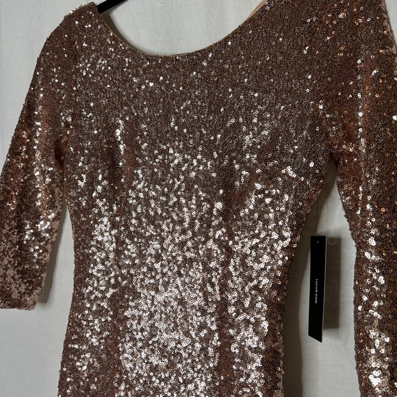 NWT Lulu’s Delightful Ways Rose Gold Sequin Dress - Picture 5 of 11